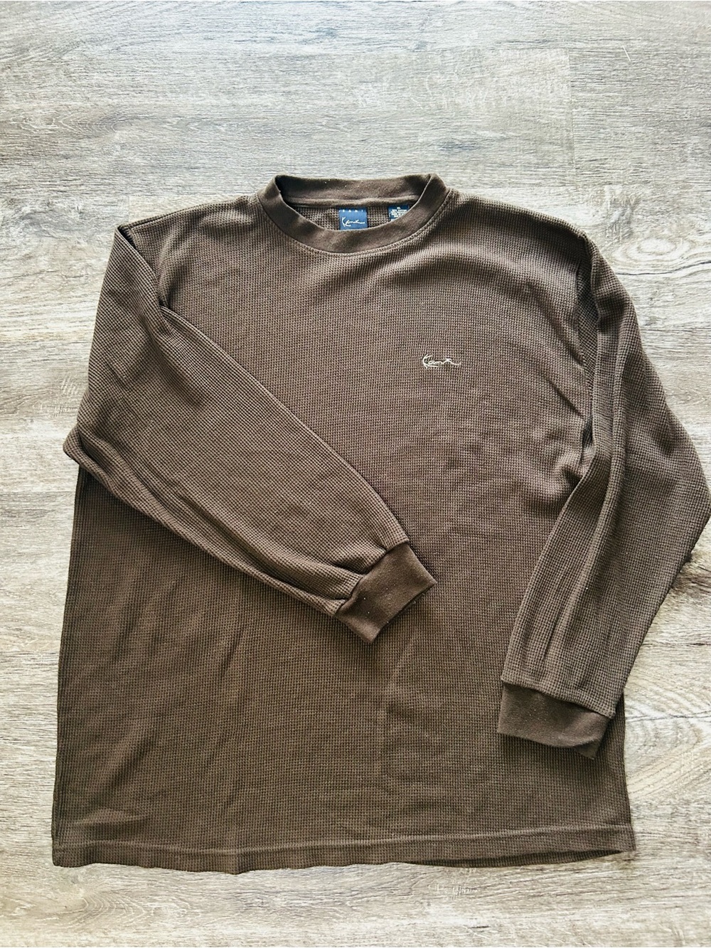 Karl Kani Long Sleeve Brown Thermal Shirt - Unknown Brand